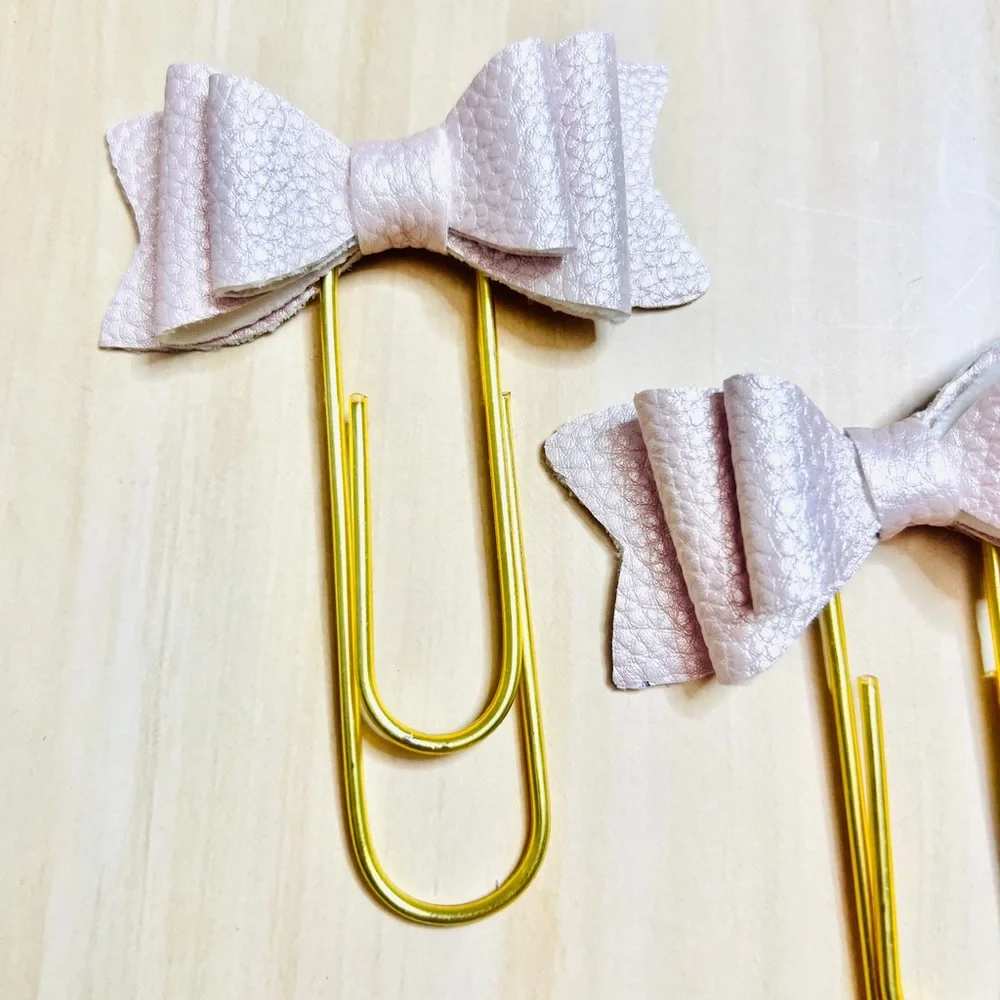 Happy planner Bow paper clips Jumbo size 2 pcs pink blush